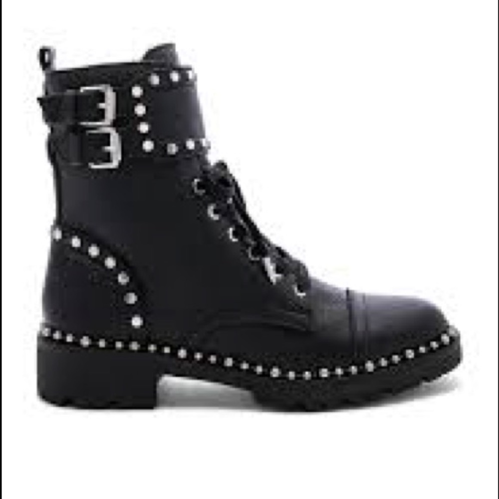 Sam Edelman Jennifer Studded Combat Book Black
